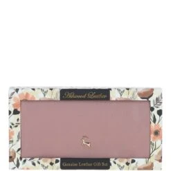 12 Card RFID Protected Leather Purse Wood Rose: J-56