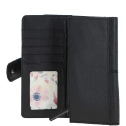 14 Card RFID Protected Large Leather Purse Black: J-53 -Luxe Style Central 14 card rfid protected large leather purse black j 53 p5929 21074 image