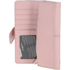 14 Card RFID Protected Large Leather Purse Peach Whip: J-53 -Luxe Style Central 14 card rfid protected large leather purse peach whip j 53 p5933 21060 image