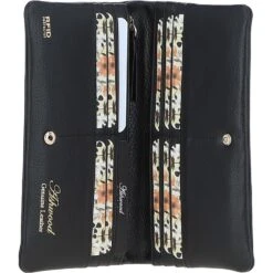 14 Card RFID Protected XL Leather Purse Black: S-4