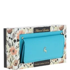 14 Card RFID Protected XL Leather Purse Blue Atoll: J-54 -Luxe Style Central 14 card rfid protected xl leather purse blue atoll j 54 p5939 21140 image