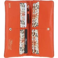 14 Card RFID Protected XL Leather Purse Mandarin: S-4