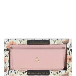 14 Card RFID Protected XL Leather Purse Peach Whip: J-54