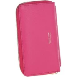 14 Card RFID Protected XL Leather Purse Raspberry: J-54 -Luxe Style Central 14 card rfid protected xl leather purse raspberry j 54 p5943 21165 image