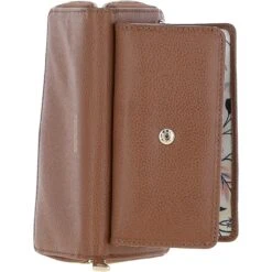 14 Card RFID Protected XL Leather Purse Two Tone Tan: S2 -Luxe Style Central 14 card rfid protected xl leather purse two tone tan s2 p6714 24500 image