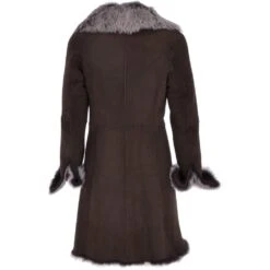 3/4 Length Toscana Suede Leather Coat Brown : Lysa -Luxe Style Central 3 4 length toscana suede leather coat brown lysa p3723 16116 image