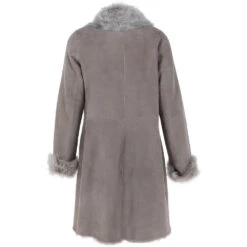 3/4 Length Toscana Suede Leather Coat Topo : 5055 -Luxe Style Central 3 4 length toscana suede leather coat topo 5055 p6280 22606 image