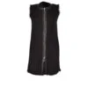 3/4 Length Toscana Suede Leather Gilet Black : Gerel -Luxe Style Central 3 4 length toscana suede leather gilet black gerel p2566 12046 image