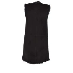 3/4 Length Toscana Suede Leather Gilet Black : Gerel -Luxe Style Central 3 4 length toscana suede leather gilet black gerel p2566 12048 image