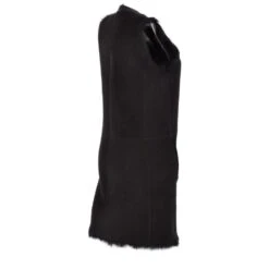 3/4 Length Toscana Suede Leather Gilet Black : Gerel -Luxe Style Central 3 4 length toscana suede leather gilet black gerel p2566 12049 image