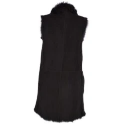 3/4 Length Toscana Suede Leather Gilet Black : Nekhii -Luxe Style Central 3 4 length toscana suede leather gilet black nekhii p2572 12040 image
