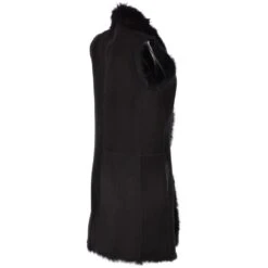 3/4 Length Toscana Suede Leather Gilet Black : Nekhii -Luxe Style Central 3 4 length toscana suede leather gilet black nekhii p2572 12041 image