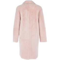 3/4 Long Shearling Fur Coat Baby Pink : Mikayla -Luxe Style Central 3 4 long shearling fur coat baby pink mikayla p2602 11972 image