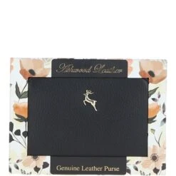 6 Card RFID Protected Zip Around Leather Purse Black: S-5