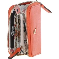 6 Card RFID Protected Zip Around Leather Purse Mandarin: S-5 -Luxe Style Central 6 card rfid protected zip around leather purse mandarin s 5 p6729 24392 image