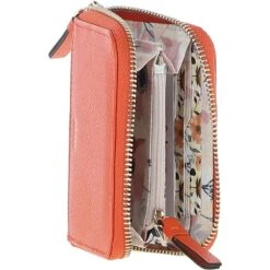 6 Card RFID Protected Zip Around Leather Purse Mandarin: S-5 -Luxe Style Central 6 card rfid protected zip around leather purse mandarin s 5 p6729 24394 image