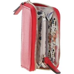 6 Card RFID Protected Zip Around Leather Purse Poppy Red: S-5 -Luxe Style Central 6 card rfid protected zip around leather purse poppy red s 5 p6731 24404 image