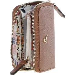 Front Page -Luxe Style Central 6 card rfid protected zip around leather purse two tone tan s 5 p6732 24407 image