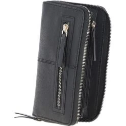 8 Card Zip Around RFID Protected Large Leather Purse Black: Z-70 -Luxe Style Central 8 card zip around rfid protected large leather purse black z 70 p6991 25507 image