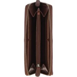 8 Card Zip Around RFID Protected Large Leather Purse Chestnut: T-90 -Luxe Style Central 8 card zip around rfid protected large leather purse chestnut t 90 p7529 27195 image