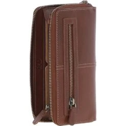 8 Card Zip Around RFID Protected Large Leather Purse Chestnut: T-90 -Luxe Style Central 8 card zip around rfid protected large leather purse chestnut t 90 p7529 27196 image