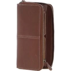 8 Card Zip Around RFID Protected Large Leather Purse Chestnut: T-90 -Luxe Style Central 8 card zip around rfid protected large leather purse chestnut t 90 p7529 27198 image