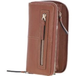 8 Card Zip Around RFID Protected Large Leather Purse Tan: Z-70 -Luxe Style Central 8 card zip around rfid protected large leather purse tan z 70 p6993 25517 image