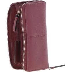 8 Card Zip Around RFID Protected Large Leather Purse Wine: Z-70 -Luxe Style Central 8 card zip around rfid protected large leather purse wine z 70 p6994 25520 image