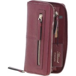 8 Card Zip Around RFID Protected Large Leather Purse Wine: Z-70 -Luxe Style Central 8 card zip around rfid protected large leather purse wine z 70 p6994 25522 image