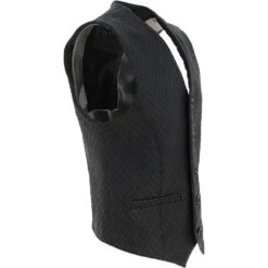 All Leather Diamond Stitched Waistcoat Black : G-X W/Coat -Luxe Style Central all leather diamond stitched waistcoat black g x w coat p4158 17775 image