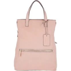 2 In 1 Leather Backpack Handbag Blush : 62237