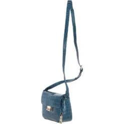 Crocodile Print Cross Body Bag Teal/croc: C-50 -Luxe Style Central ashwood crocodile print cross body bag teal croc c 50 p5407 19620 image