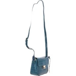 Crocodile Print Cross Body Bag Teal/croc: C-50 -Luxe Style Central ashwood crocodile print cross body bag teal croc c 50 p5407 19622 image
