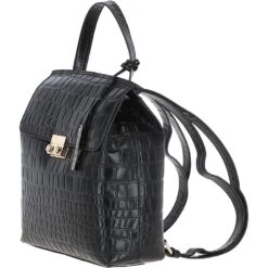 Crocodile Print Leather Backpack Black: C-51 -Luxe Style Central ashwood crocodile print leather backpack black c 51 p5408 19644 image