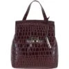 Crocodile Print Leather Backpack Bordeaux: C-51 -Luxe Style Central ashwood crocodile print leather backpack bordeaux c 51 p5409 19647 image