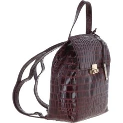 Crocodile Print Leather Backpack Bordeaux: C-51 -Luxe Style Central ashwood crocodile print leather backpack bordeaux c 51 p5409 19650 image