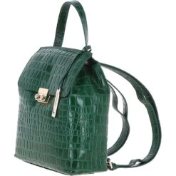 Crocodile Print Leather Backpack Green: C-51 -Luxe Style Central ashwood crocodile print leather backpack green c 51 p5410 19660 image