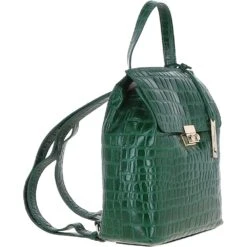Crocodile Print Leather Backpack Green: C-51 -Luxe Style Central ashwood crocodile print leather backpack green c 51 p5410 19662 image