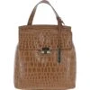 Crocodile Print Leather Backpack Tan: C-51 -Luxe Style Central ashwood crocodile print leather backpack tan c 51 p5411 19655 image