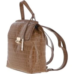 Crocodile Print Leather Backpack Tan: C-51 -Luxe Style Central ashwood crocodile print leather backpack tan c 51 p5411 19656 image