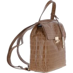 Crocodile Print Leather Backpack Tan: C-51 -Luxe Style Central ashwood crocodile print leather backpack tan c 51 p5411 19658 image