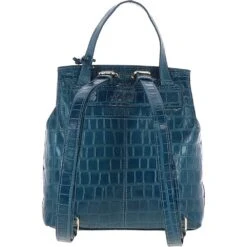 Crocodile Print Leather Backpack Teal: C-51 -Luxe Style Central ashwood crocodile print leather backpack teal c 51 p5412 19653 image