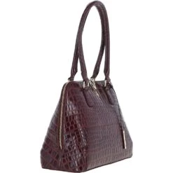 Crocodile Print Zip Around Leather Tote Bag Bordeaux: C-53 -Luxe Style Central ashwood crocodile print zip around leather tote bag bordeaux c 53 p5419 19590 image