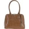 Crocodile Print Zip Around Leather Tote Bag Tan: C-53 -Luxe Style Central ashwood crocodile print zip around leather tote bag tan c 53 p5421 19595 image