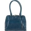 Crocodile Print Zip Around Leather Tote Bag Teal: C-53 -Luxe Style Central ashwood crocodile print zip around leather tote bag teal c 53 p5422 19599 image