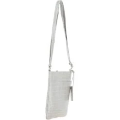Curve Zip Top Leather Cross Body Bag Bone/Croc: CURVE -Luxe Style Central ashwood curve zip top leather cross body bag bone croc curve p6622 24167 image