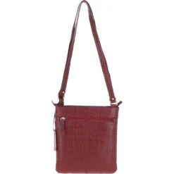 Curve Zip Top Leather Cross Body Bag Burgundy/Croc: CURVE -Luxe Style Central ashwood curve zip top leather cross body bag burgundy croc curve p6624 24174 image