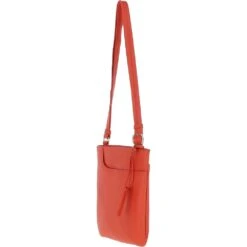 Curve Zip Top Leather Cross Body Bag Orange: 63028 -Luxe Style Central ashwood curve zip top leather cross body bag orange 63028 p5602 20116 image