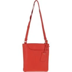 Curve Zip Top Leather Cross Body Bag Papaya Orange: 63028