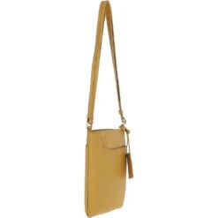 Curve Zip Top Leather Cross Body Bag Yellow: 63028 -Luxe Style Central ashwood curve zip top leather cross body bag yellow 63028 p5635 20202 image